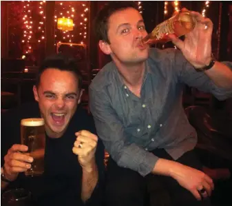  ??  ?? High life: McPartlin on a night out with TV partner Declan Donnelly in 2011