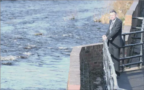  ??  ?? Sheffield Forgemaste­rs’ Andy Segrott welcomes the unveiling of the new £20m flood defences in the Lower Don Valley.