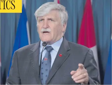  ?? ADRIAN WYLD / THE CANADIAN PRESS ?? Former senator Romeo Dallaire said the Rwandan genocide is being repeated in Syria and the world isn’t doing enough to stop it. Dallaire said the parallels can be seen in the recruitmen­t of child soldiers from refugee camps.