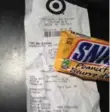  ??  ?? Harrison Jordan’s receipt from a Snickers purchase two years ago.