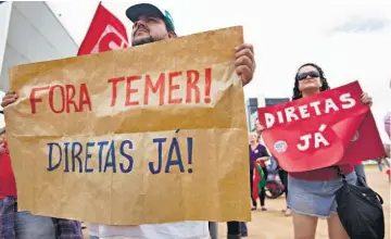  ??  ?? Se defiende. Temer ha negado cualquier tipo de acto ilícito y ha subrayado que la grabación fue “manipulada”.