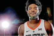  ?? [PHOTO BY SARAH PHIPPS, THE OKLAHOMAN] ?? Oklahoma State freshman Maurice Calloo will get a homecoming of sorts in Saturday’s game at West Virginia. Calloo played some of his high school ball at Huntington Prep in West Virginia.