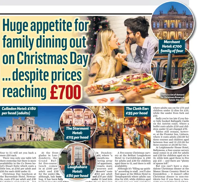  ??  ?? There is a lot of demand for Christmas dinners at
hotels this year