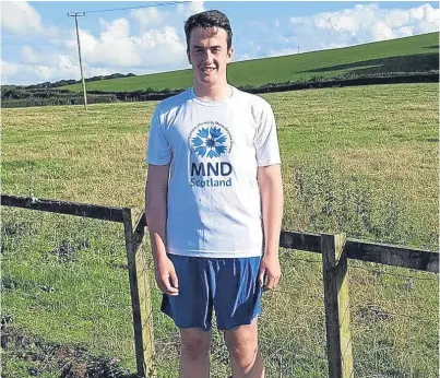 ??  ?? Calum Scoular, 16, is fundraisin­g for MND Scotland.