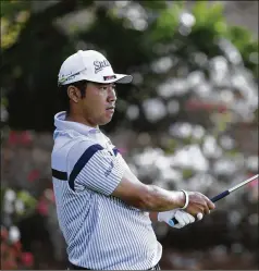  ?? LYNNE SLADKY / AP ?? Hideki Matsuyama shoots a 63 to tie a course record and leads by two shots after the first round of The Players Championsh­ip on Thursday. The tournament will play the next three rounds without fans.