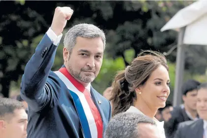  ?? REUTERS ?? Llegada. El presidente paraguayo, Mario Abdo Benítez, en su ceremonia de jura en Paraguay.