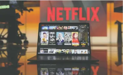  ?? CHRIS RATCLIFFE / BLOOMBERG FILES ?? Shares of streaming leader Netflix have plunged 35 per cent, erasing US$54 billion of market value in its biggest drop
since 2004. The swoon made Netflix the worst-performing stock of the year on both the S&P 500 and Nasdaq 100.