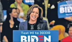  ?? AFP/FILE ?? Harris endorsing Biden at a campaign rally in Michigan on March 9.