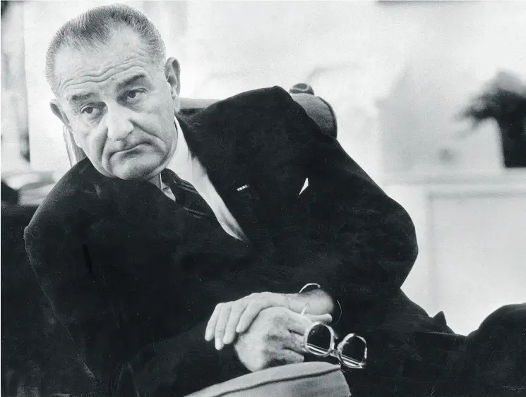  ?? GEORGE TAMES / THE NEW YORK TIMES FILES ?? Regardless of gender, Lyndon Johnson’s treatment of subordinat­es could be appalling, writes Scott Van Wynsberghe.