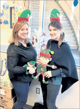  ?? COURTESY SIZER SCHOOL ?? Two of Sizer’s own happy elves are, from left, Jenna Lavery Quigley, Sizer School adjustment counselor and Lyndsie Currallo, high school counselor.