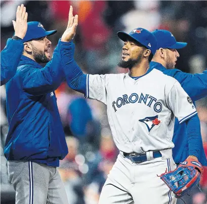  ?? JASON MILLER/GETTY IMAGES ?? Teoscar Hernandez wasted no time making an impression in his return from Triple A, socking a pair of doubles in Friday’s win.