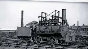  ?? GETTY ?? ABOVE: Lyon’s
crew pose for a photograph outside Darlington on July 2 1925, on the day of the Stockton & Darlington centenary parade. Note the length of the boiler plates. The ‘1’ on the chimney indicates
Lyon’s pole position in the cavalcade.