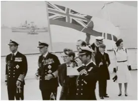  ??  ?? Members of the royal family on board Britannia in June 1977.