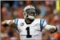  ?? JOE MAHONEY — THE ASSOCIATED PRESS ?? The New England Patriots have reached an agreement with free-agent quarterbac­k Cam Newton, bringing in the 2015NFL Most Valuable Player to help the team move on from three-time MVP Tom Brady.