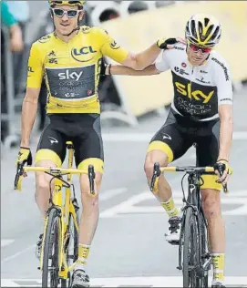  ?? FOTO: EFE ?? Geraint Thomas y Chris Froome, en el Tour. Correrá en Gran Bretaña y no La Vuelta