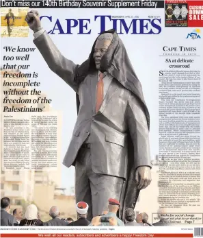  ??  ?? STEEPED IN HISTORY: This year the Cape Times celebrates its 140th birthday.