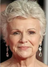 ??  ?? AT 67, Julie Walters looked a fraction of her years — thanks in part to the age-defying effects of her statement sparklers. These three-tiered faux diamond earrings, by Princess Diana favourite Butler & Wilson, made her skin look effervesce­nt and...