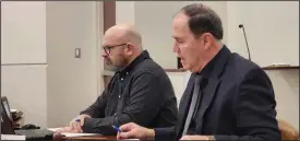  ?? David Jacobs/sdg Newspapers file ?? City of Shelby project coordinato­r Joe Gies (left) and Mayor Steve Schag (right) spoke at the Feb. 20 Shelby City Council meeting.