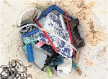  ?? CONTRIBUTE­D ?? South Bar beach was the worst areas tampon applicator­s were located last summer with 117 found during a cleanup by ACAP Cape Breton’s Trashforme­rs program.