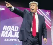  ?? MARK HUMPHREY AP ?? Former President Donald Trump after speaking at the Faith and Freedom Coalition’s “Road to Majority” event on June 17 in Nashville, Tenn.