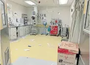  ??  ?? WHAT A MESS: A concerned staff member sent pictures of the Livingston­e Hospital casualty unit saying general workers were afraid to work as they did not have personal protective equipment