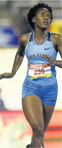  ?? Gladstone Taylor/Multimedia Photo Editor ?? Aneisha Ingram of Edwin Allen competing in the girls’ 2000m steeplecha­se open finals during the 2019 ISSA/GraceKenne­dy Boys and Girls’ Athletics Championsh­ips at the National Stadium in Kingston on Thursday, March 28.