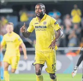  ??  ?? Cédric Bakambu, tras el gol que le valió al Villarreal para salir victorioso del duelo