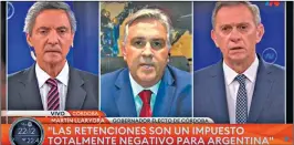  ?? ?? A DOS VOCES. En su entrevista, Llaryora defendió la institucio­nalidad del país y se explayó sobre otros temas como obra pública e impuesto a las ganancias.