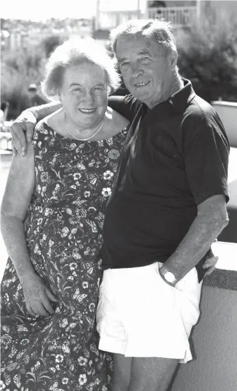  ??  ?? Partners in crime. Mary and Dick Francis on holiday in Paignton, 1998