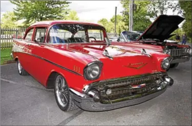  ?? SUBMITTED PHOTO - CARL HESS ?? It just wouldn’t be a car show without a 1957 Chevy. This ‘57 Bel Air 2-door sedan belongs to Paul Miseyko of Reading.