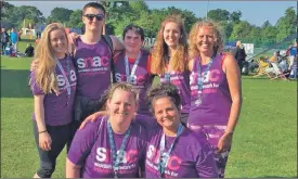  ??  ?? Kirstin Weir, Charley Weir, Emily Hodkinson, Ben Downing, Ross Kerr, Sandra McLaren, Louise Moyse and Rhona McLeod, not pictured, have raised over £2,361 for SNAC; and below, Rosanna, Henry and Madeleine Weir.