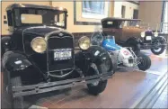  ?? GLENN GRIFFITH — MEDIANEWS GROUP ?? These three classic cars are from the Saratoga Automobile Museum, the location for a tourism roundtable on Monday