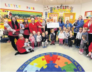  ??  ?? Generous Nursery children raised cash for St John’s oncology department