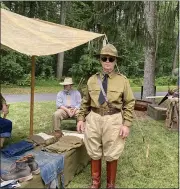  ?? LISA SCHEID — READING EAGLE ?? Joseph Erb of Hanover portrays the commandant of a Civilian Conservati­on Corps camp. The site’s preservati­on history is rooted in CCC work during the Great Depression.