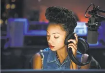  ?? Adam Rose / Netflix ?? Logan Browning is on campus radio in “Dear White People.”