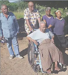  ?? (Courtesy pic) ?? MP Lutfo Dlamini donated a wheelchair and food parcels to 88-year-old Absalom Dlamini.