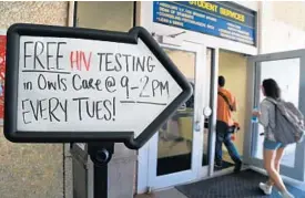  ?? PHOTOS BY CARLINE JEAN/STAFF PHOTOGRAPH­ER ?? A study co-authored by FAU associate professor Ryne Sherman cites HIV awareness among the reasons for the generation­al increase in abstinence.