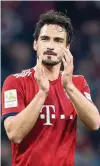  ?? FOTO: SINA SCHULDT/DPA ?? Abschied aus München? Mats Hummels.