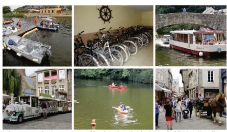  ??  ?? Les bateaux sans permis mais pas sans passagers. 2) Est-ce la dernière année de locations des vélos ? 3) Le Jamann V attend les ponts et les vacances avec impatience. 4) Le P’tit train file bon train en ville. 5) Les canoës et les kayaks bi-place ont...