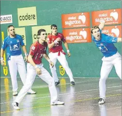  ?? FOTO: UNCITI ?? Los cuatro protagonis­tas del Desafío del Txakoli