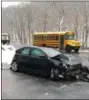  ?? PHOTO FROM EARL TOWNSHIP VOLUNTEER FIRE COMPANY FACEBOOK ?? Two people were injured Monday after a crash on Route 73 in Earl Township.