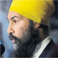  ?? SEAN KILPATRICK THE CANADIAN PRESS FILE PHOTO ?? NDP Leader Jagmeet Singh is moving in the right direction, says Avi Lewis, but “he’s taking a little step, and he needs to leap.”