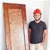  ??  ?? The Penny Door, created with some of the pennies collected by Joshua Morrison, 18, who raised $125,000 to help build Oshawa’s CentreTown community of Habitat homes.