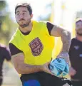  ??  ?? FIGHTING FIT: Ben Hunt trains at Sanctuary Cove yesterday.