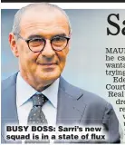  ??  ?? BUSY BOSS: Sarri’s new squad is in a state of flux