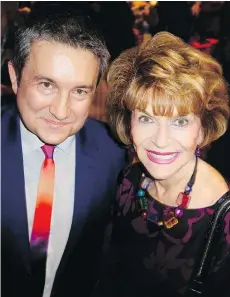  ??  ?? UBC’s Graduate School of Journalism director Alfred Hermida joined founder Donna Logan, who was honoured at the Webster Awards gala.