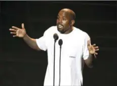  ??  ?? In this Aug. 28, 2016, photo, Kanye West appears at the MTV Video Music Awards at Madison Square Garden in New York.