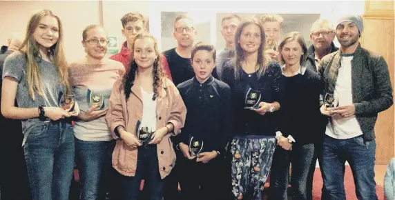  ??  ?? Sunderland Harriers awards presentati­on: back row left to right: Eve Quinn, Jacqueline Etheringto­n, Sean Mackie, Anthony Erskine, Michael Laws, Jordan Beavers and Barry Lane. Front row: Sarah Knight, Connor Price, Alice Smith, Anna Harris and Ian Dixon.