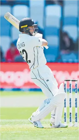  ?? Photo / Photosport ?? Will Young has been scoring centuries in English county cricket while he waits for his team-mates to arrive.