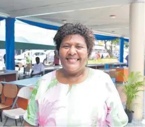  ?? PHOTO: DIPESH KUMAR ?? Market vendor, Tamarica Waibebenis­ala, commends the opening of the Namoli Green Light Market in Lautoka.